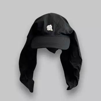 Корея Дженни быстросохнущая шапка-косынка с ремешком женская летняя козырек от солнца солнцезащитный кепка на шею M56-58cm чёрный