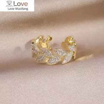 Корея продает модные ювелирные изделия 14-каратное настоящее золотое покрытие AAA розовое циркониевое бабочка регулируемое кольцо элегантное женское выпускное кольцо ... Resizable белый