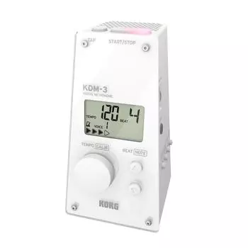 KORG Metronome Personal hours continuous White KDM-3 practice/Part practice/Ensemble practice/Large volume/120 operation/Lightweight/Compact/Portable
