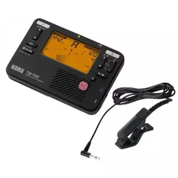 Korg Tuner Metronome TM-70F BK + Tuner Microphone CM-400 BK Set Black