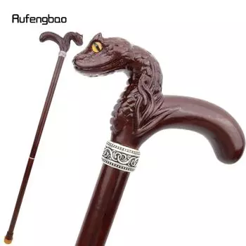 Коричневая кобра деревянная модная палка декоративная вампирская косплейная вечеринка деревянная трость для ходьбы Хэллоуин булава жезл посох 93 см