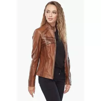 Коричневая кожаная куртка Cinzia