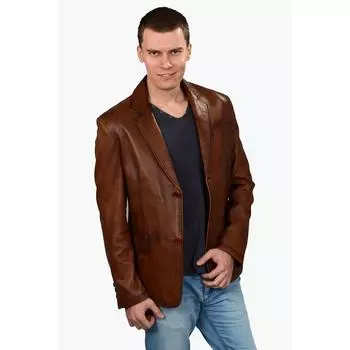Коричневая кожаная куртка Garmini