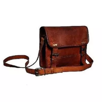 Коричневая кожаная сумка-мессенджер для мужчин и женщин, винтажная сумка-портфель Сумки через плечо 11X3X9 коричневый