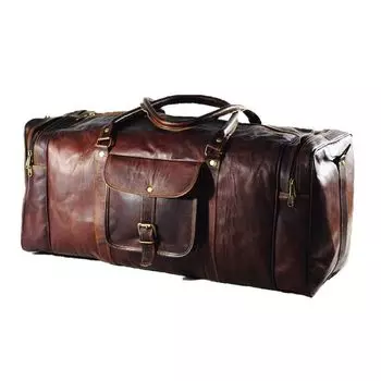 Коричневая кожаная вещевая сумка из козы, винтажная сумка ручной работы, спортивная сумка, дорожная сумка, сумка из натуральной кожи 24 x 10 x 10 in коричневый