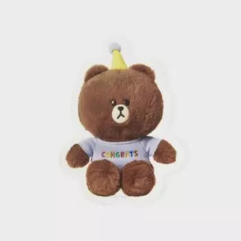 Коричневая открытка Line Friends