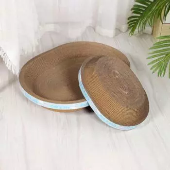 Коричневая овальная когтеточка для кошек, 45 см, новая когтеточка для кошек, шезлонг для кошек