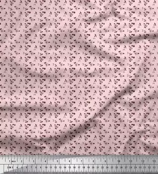 Коричневая полиэфирная креповая ткань Soimoi с листьями и рубашкой с цветочным принтом, 42 дюйма в ярдах 42 Inch Wide - Poly Crepe коричневый