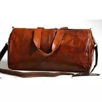 Коричневая винтажная кожаная сумка duffel Travel Bag Garment Night Bag для мужчин 25 in коричневый