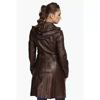 Коричневое кожаное пальто Marcella