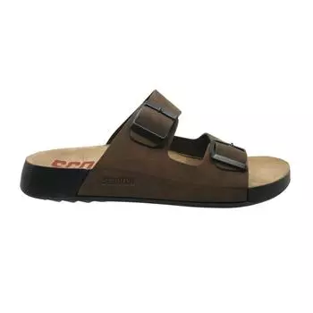 Коричневые кожаные мужские ежедневные анатомические тапочки M7013NKA