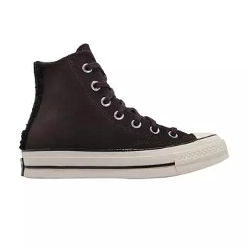Коричневые кроссовки унисекс Converse Chuck 70 High Velvet Цвет слоновой кости 172498C 35