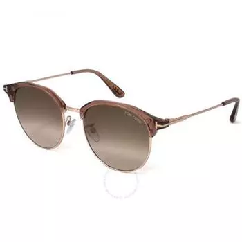Коричневые овальные солнцезащитные очки унисекс Tom Ford с градиентом FT0889 K 45F 55
