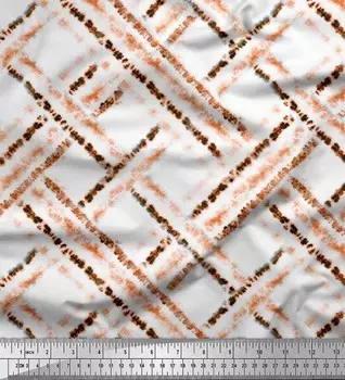 Коричневые поли-креповые ткани Soimoi с принтами на ткани тай-дай, 42 дюйма в ярдах 42 Inch Wide - Poly Crepe коричневый