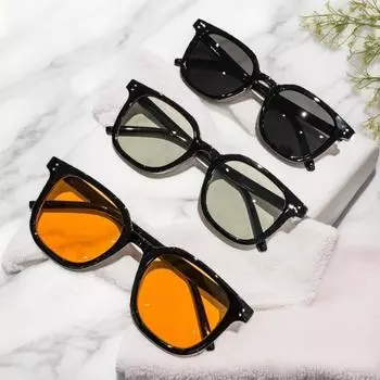 Коричневые солнцезащитные очки G Home Горячие светло-зеленые солнцезащитные очки Мужские и женские модные ретро-очки, которые можно сочетать с модными очками для людей с близорукостью