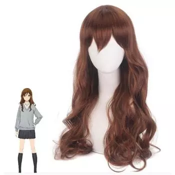 Коричневый длинный вьющийся парик 70 см, костюм Хори Кёко Кёко для косплея, термостойкие синтетические волосы, парики Хори-сан Миямура-кун Хоримия 67-70cm коричневый