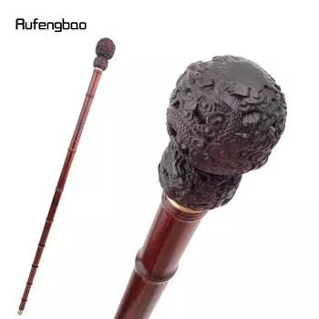 Коричневый дракон бамбуковый деревянный одношарнирный модный трость декоративная косплей трость Хэллоуин булава костыль жезл 93 см