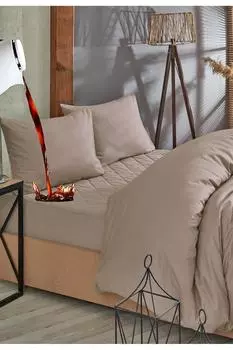 Коричневый комплект стеганых матрасов и пододеяльников с защитой от жидкости, 100% хлопок, 8 размеров