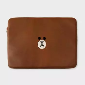 Коричневый кожаный чехол для ноутбука Line Friends Lake Square, 16 дюймов