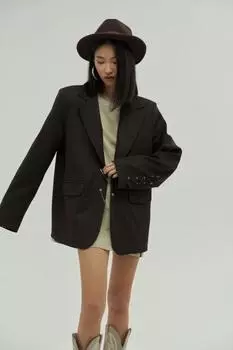 Коричневый пиджак с деталями Lana engel