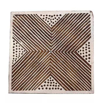 Коричневый Ручной Резной Штамп Деревянный Печатный Блок Текстильный Блок Граница SIZE (1) - 3X3 Inches коричневый