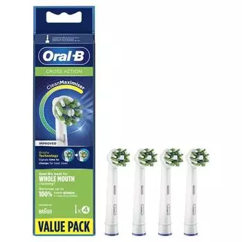 Коричневый сменный комплект щеток ACTION Frustration Free EB50 Oral-B Oral-B Multi-Action Brush/CROSS (4 шт) [Элемент] белый