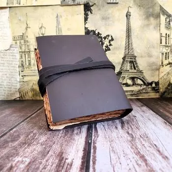 Коричневый журнал, Дневник с рваными страницами для записи снов, Кожаный журнал, Свадебный подарок, Кожаный блокнот на шнуровке, Кожаный дневник ручной работы, Кожаный альбом для эскизов. 7 x 5 in