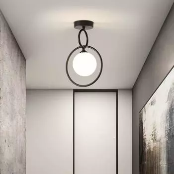 Коридорный свет, балкон, персонализированный и креативный коридор, простой и современный потолочный светильник для прихожей знаменитости из Интернета 9W&White light чёрный