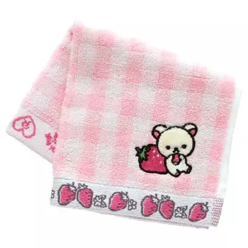 Korilakkuma Полотенце Korilakkuma Платок в клетку Полотенце в клетку Полотенце для рук 25 см [Цветение] (розовый) Женщины Приблизительно. 001164-0004-01