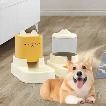 Кормушка для еды и поилка для кошек, автоматическая бутылка для домашних животных для хранения в помещении синий