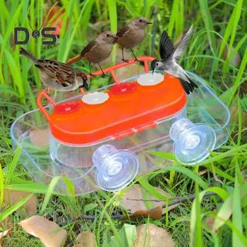 Кормушка для колибри на окно, прочная присоска, кормушка для колибри с 4 портами для кормления, пластиковый поднос для кормления птиц на открытом воздухе белый