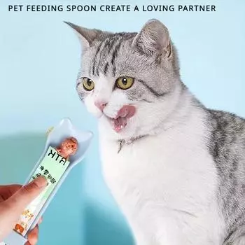 Кормушка для кошек, ложка-соковыжималка для кошек, не пачкает руки, пюре из мяса домашних животных, закуски, кормушка для кошек, ложка для кормления кошек, товары для животных синий