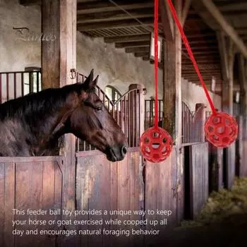 Кормушка для лошадей Прочный мяч для кормления коз Интерактивная сушеная трава Медленная кормушка Подвесной шар для лакомства для лошадей для животных синий
