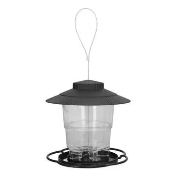 Кормушка для птиц, 1 л, прочный АБС-пластик, легко заполняемый прозрачный контейнер, портативный дизайн павильона, подвесная кормушка для птиц