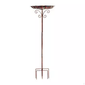 Кормушка для птиц, чаша для кормления птиц, прочная металлическая декоративная с зубцами, винтажный дизайн для газона