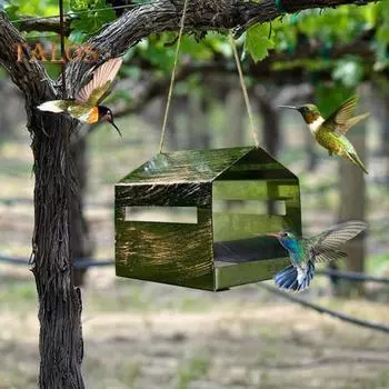 Кормушка для птиц для уличного подвесного скворечника в деревенском стиле, кормушка для диких птиц для наружного декора сада, патио, заднего двора чёрный