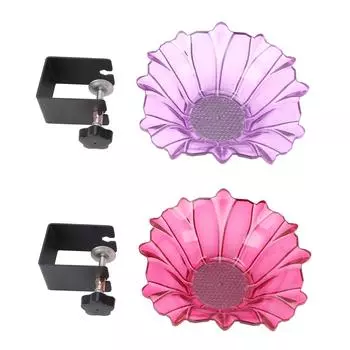 Кормушка для птиц для улицы из пластика и углеродистой стали в форме цветка, ванна для птиц, миска, держатель для корма для птиц, контейнер Purple