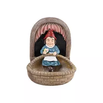 Кормушка для птиц из смолы в виде гнома-гоблина, белая борода, украшение для двора, украшения для дома и сада, кормушка для птиц One Size