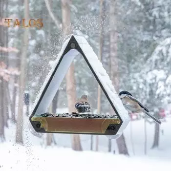 Кормушка для птиц на окно, большая прозрачная деревянная кормушка для птиц с прочными присосками и съемным поддоном для семян для наблюдения за птицами на открытом воздухе зелёный