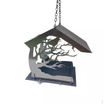Кормушка для птиц на открытом воздухе подвесная металлическая птица красивая большая емкость прочная станция кормления