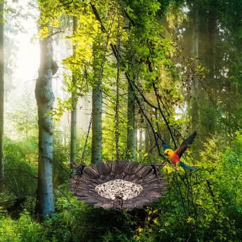 Кормушка для птиц подвесная ванна модный декор металлическая кормушка поилка для воробьев попугаев