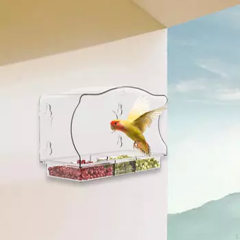 Кормушка для птиц с 3 ячейками, подарок для наблюдения, легко моется, подвесное украшение, устойчивое к погодным условиям, дом Style A