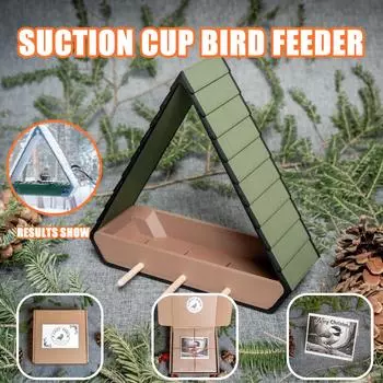 Кормушка для птиц с треугольным окном, персонализированная кормушка для птиц, маленькая кормушка для птиц со съемным поддоном One Size