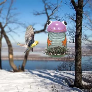 Кормушка для птиц Tomfeel-лягушка, солнечная лампа, светильники, кормушка для диких птиц, металлические люстры, подвесные для улицы фиолетовый