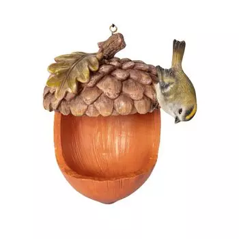 Кормушка для птиц Ubia Acorn 12 x 12 x Украшение в виде кукольной фигурки Животное Садовое украшение Птица 13,5 см H16553-3