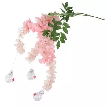 Кормушка для птиц в виде цветка глицинии, реалистичная, герметичная, пластиковая, с шелковыми цветами, кормушка для колибри для террасы розовый