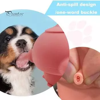 Кормушка для щенков с 4 мягкими сосками, стабильная силиконовая бутылочка для кормления новорожденных домашних животных, универсальная кормушка для молока, присоска для котят, щенков, кроликов розовый