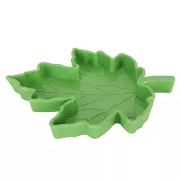 Кормушка для воды для рептилий в форме кленового листа, пластиковая миска для кормления питомцев, поилка для гекконов, ящериц L(for 6.5-9kg) зелёный