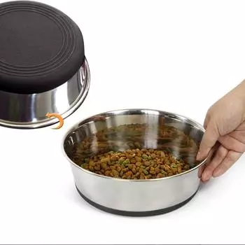 Кормушки для домашних животных разных размеров с нескользящей силиконовой основой, миски для корма для собак премиум-класса для маленьких и больших собак M синий