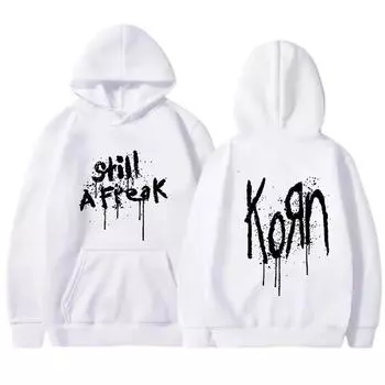 Korn Music Concert Rock Band WORLD TOUR Hoodie Мужская и женская толстовка Мужской винтажный пуловер S